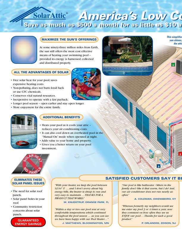 cover of solar pool heater brochure