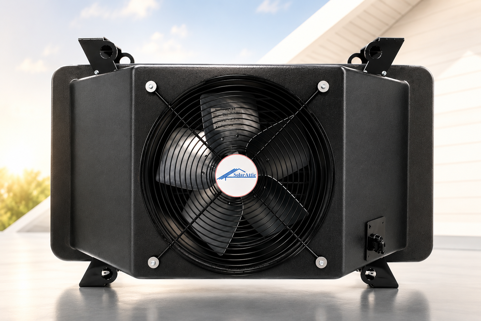 SolarAttic PCS4 solar pool heater product unit with fan and heat exchanger